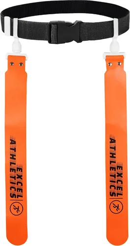 Vista 11 de Juego de fútbol con bandera, cinturones de fútbol ajustables para jóvenes, niños y adultos con 1 cinturón y 2 banderas (naranja)