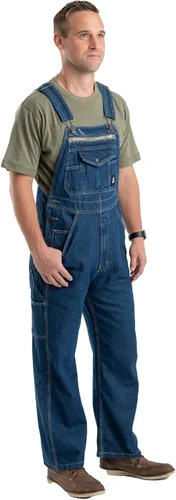 Vista 7 de Berna Overol para hombres de denim desgastado con pechera sin forro