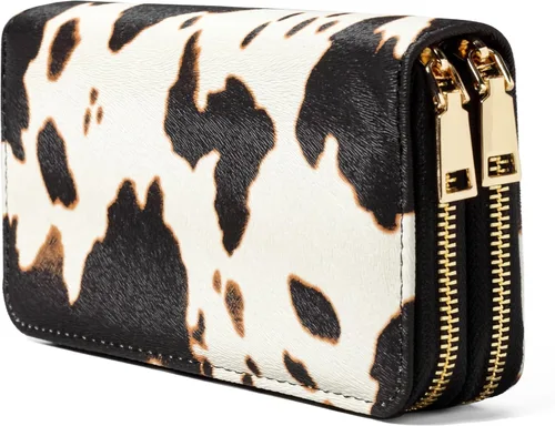 Vista 20 de Billetera con estampado de vaca, regalos de vaca para mujer, monedero delgado para tarjetas de crédito, Abeja, Cartera larga delgada