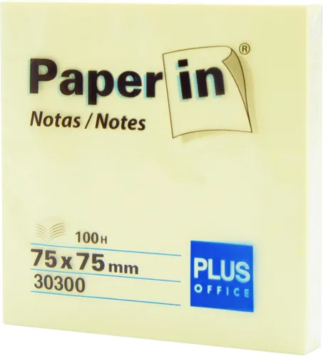 Vista 8 de Plus Office 3 blocs de notas adhesivas amarillas Post-Its para oficina, universidad, para tomar notas rápidas y recordatorios, 3 blocs de 100 hojas