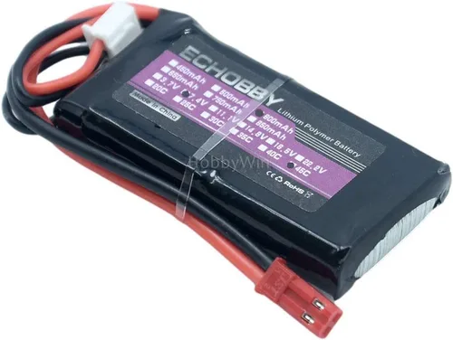 Vista 9 de 7.4V 2S 600mAh 45C LiPo Batería JST Plug para RC Modelo Avión Helicóptero Multirotor FPV Drone RC Quadcopter