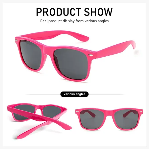 Vista 4 de SUNOVELTIES Paquete de 1020 lentes de sol de fiesta de colores neón a granel, lentes tintados retro para adultos unisex