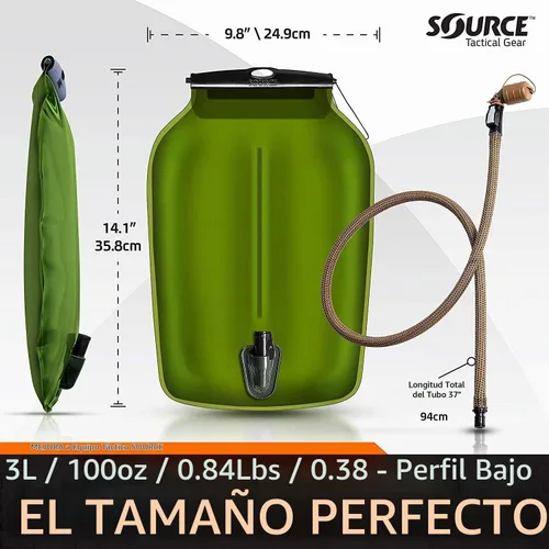 Vista 2 de Source Tactical Gear 3L Widepac Depósito de hidratación de bajo perfil