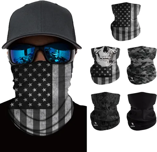Vista 25 de Máscara facial para hombres y mujeres, protección solar UPF 30+, transpirable, bandana para motocicleta, senderismo, pesca
