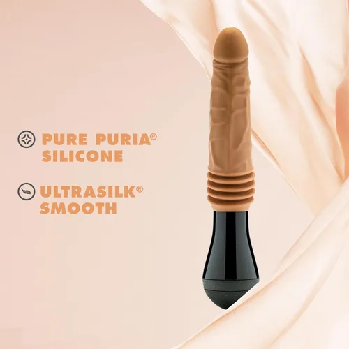 Vista 6 de Blush Dr. Skin Dr. Arthur - Consolador grande vibrante, giratorio y empujador de 10.5 pulgadas, polla de silicona para estimulación del placer