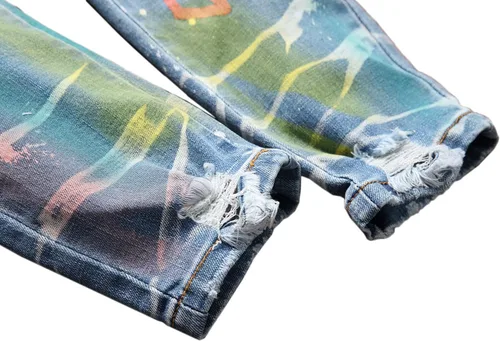 Vista 42 de Enrica Pantalones vaqueros estampados casuales para hombre