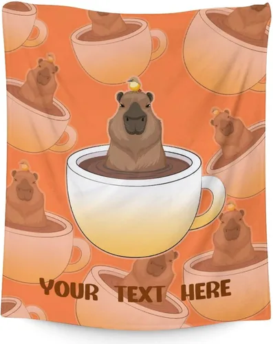 Vista 7 de Capybara - Manta de regalo de 30 x 40 pulgadas, manta de franela de felpa suave y cálida para sofá, cama y sofá