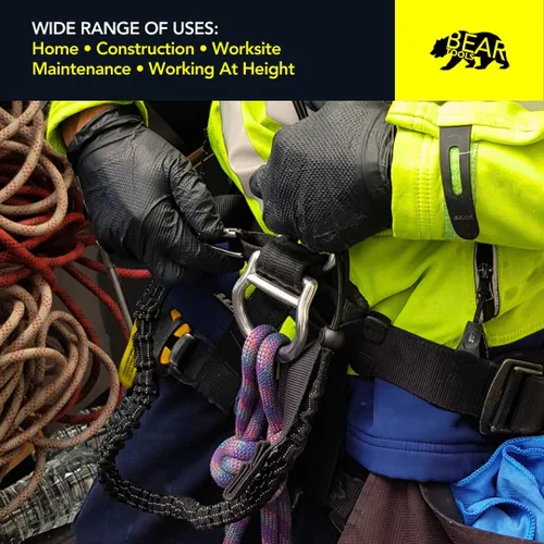 Vista 8 de BearTOOLS Cordón para herramientas con mosquetón de resorte estándar y extremo de bucle ajustable, 35.4 in de longitud, límite de peso máximo