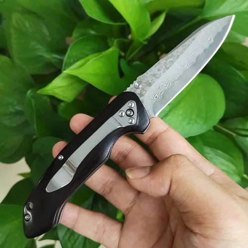 Vista 3 de ALBATROSS Día del Padre, Día de la Madre y regalo de vacaciones para hombres y mujeres, cuchillo plegable de bolsillo de acero de Damasco