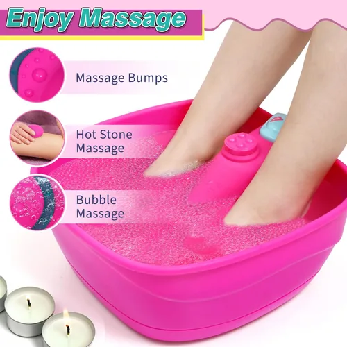 Vista 6 de Golray Kit de spa y uñas para niños, regalo para niñas de 5, 6, 7, 8 a 12 años, juguetes de manicura y pedicura, salón de arte, burbujas de masaje