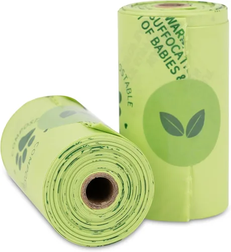 Vista 9 de Bolsas de basura para perros – Bolsas de excremento de perro 100% compostables reales, bolsas biodegradables, bolsas para perros popo – inodoras