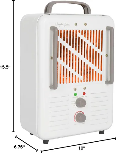 Vista 9 de Comfort Glow EUH341 Milkhouse Style Calentador eléctrico 5,200 Btu, blanco, longitud: 7 pulgadas, ancho: 10,25 pulgadas, altura: 15,5 pulgadas