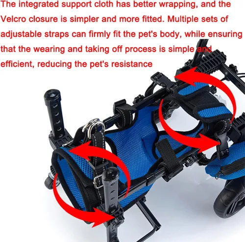 Vista 2 de Silla de ruedas para perros para patas traseras, silla de ruedas ajustable para perro, ayuda a las mascotas con extremidades traseras paralizadas