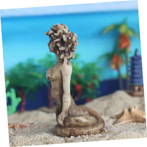 Vista 8 de Medusa - Figura de serpiente escultura de mitología griega de resina, decoración decorativa para el hogar para coleccionistas, estatua de escritorio