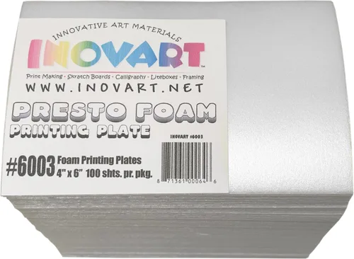 Vista 3 de INOVART Presto - Placas de impresión de espuma con respaldo adhesivo reposicionable, 9 x 12 pulgadas, 12 hojas