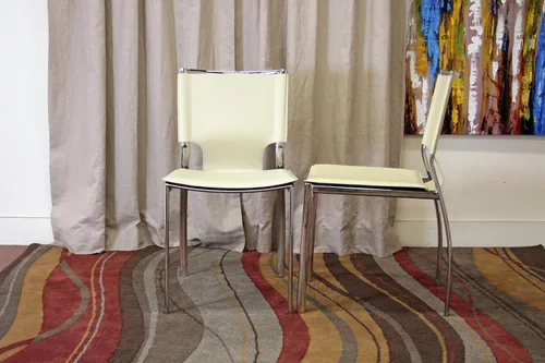 Vista 2 de Baxton Studio Montclare Silla de comedor de cuero marfil