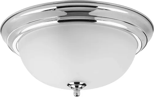 Vista 19 de Progress Lighting 2-Light Ceiling Light, Flush Mount Ceiling Light Fixture for Interior Kitchen Lights, Hallway, Bedroom, Living Room, 13-1/4