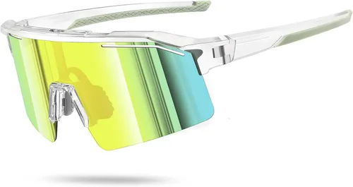 Vista 10 de Polarized Sports Sunglasses for Men Women UV400 Protection Todo negro