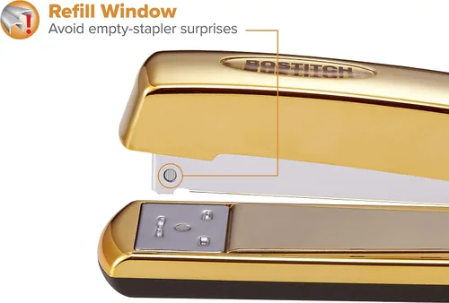 Vista 8 de Bostitch Office Professional - Engrapadora ejecutiva de metal, capacidad para 20 hojas, cromo dorado (B5000-GOLD) (paquete de 6)