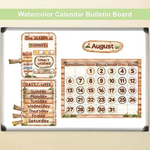Vista 6 de Fancy Land Juego de 97 tablones de anuncios con calendario de aula