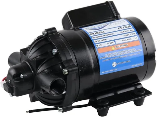 Vista 12 de Everflo EF1000-BOX - Bomba de diafragma de 12 V en caja con puertos de manguera de 3/8 pulgada, 1,0 GPM