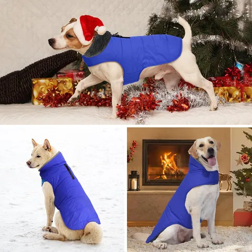 Vista 6 de Abrigo de invierno para perro, chaqueta impermeable para el clima frío, chaleco de perro resistente al viento, ropa cálida para cachorros, suéter