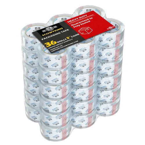 Vista 12 de 2 rollos de cinta de embalaje transparente, 4,7 cm x 62 m, 0,07 mm de grosor - Cinta de envío resistente para mudanzas, sellado de cajas, embalaje