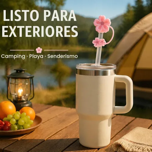 Vista 4 de BTYHAOS Cubiertas de pajilla, a prueba de polvo, para vaso Stanley 30 de 40 onzas Negro (Black New)