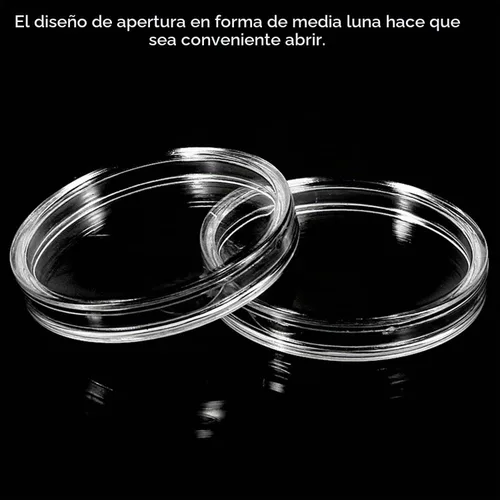 Vista 6 de FRIMOONY Paquete de 2 cápsulas de monedas de 1.614 in, con junta de espuma y caja de almacenamiento de plástico, para colección de monedas