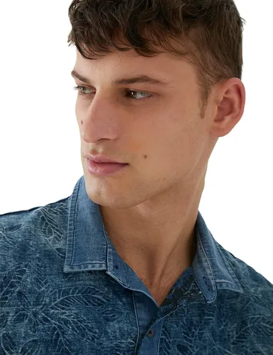 Vista 3 de Desigual Polo de punto de manga corta para hombre Azul