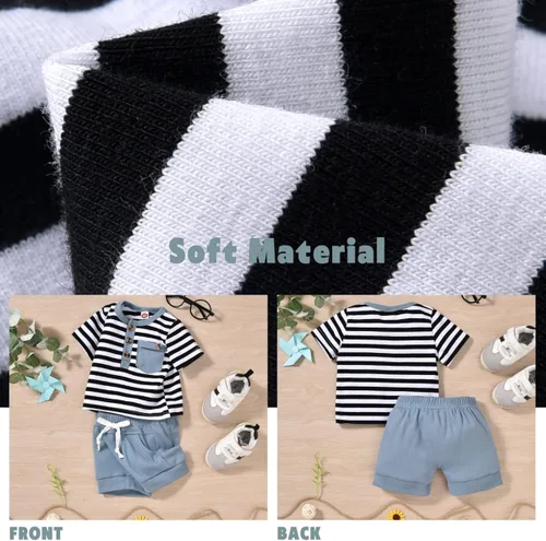 Vista 6 de Aalizzwell Camiseta de verano para bebés recién nacidos y niños