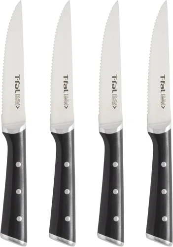 Vista 13 de T-fal Ice Force - Juego de cuchillos de cocina de acero inoxidable alemán y bloque de madera, 11 piezas, afilado de larga duración, alta precisión