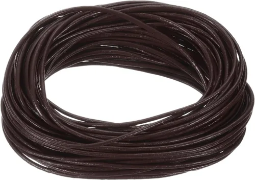 Vista 14 de uxcell 11 yardas 0.059 in redondo cordón de cuero cordón cuerda para manualidades DIY negro