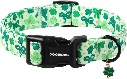 Vista 22 de DOGWONG Collar de perro de San Valentín, collar de perro con estampado de corazones para perros grandes, lindos collares de primavera, hembra