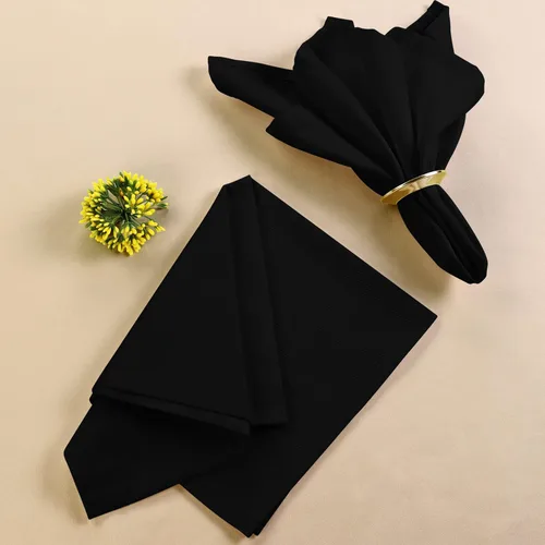 Vista 8 de Utopia Kitchen Servilletas de tela negra, paquete de 288 (18 x 18 pulgadas), servilletas de grado comercial a granel, mezcla de algodón absorbente