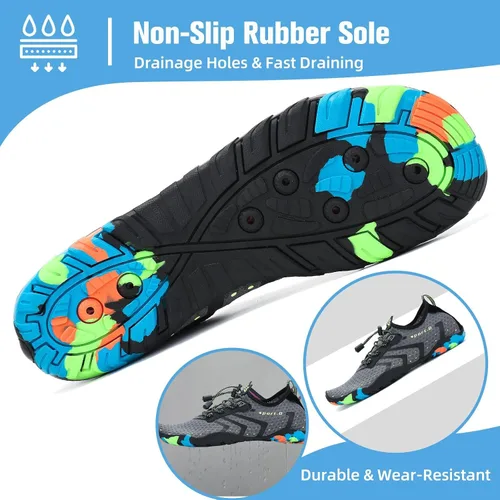 Vista 4 de Mishansha - Zapatos de agua para hombres y mujeres, secado rápido, para natación, buceo, surf, deportes acuáticos, piscina, playa, senderismo, yoga.