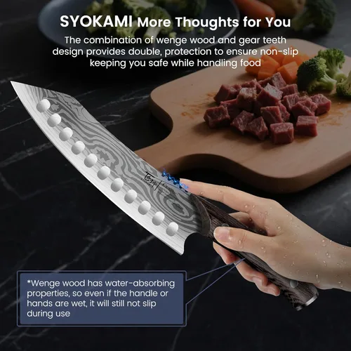 Vista 2 de SYOKAMI Kiritsuke - Cuchillo de chef japonés de 8.2 pulgadas+8 pulgadas