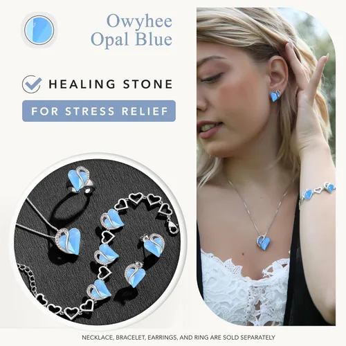 Vista 4 de Leafael - Collares para mujer, dije de corazón de amor infinito con cristales de piedra natal, cadena chapada en plata de 18 + 2 pulgadas, regalo