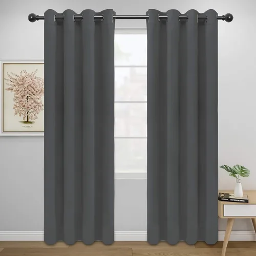 Vista 42 de Easy-Going - Cortinas opacas para dormitorio, aislamiento térmico sólido con ojales, cortinas de ventana para reducción de ruido, cortinas