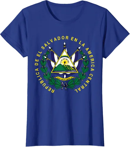 Vista 41 de amdesco Salvador Camisa, salvadoran Escudo de armas playera, mujer L, Blanco