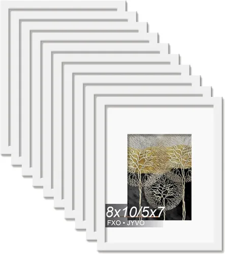 Vista 20 de Fxojyvo Marco de Fotos de 4x6, Muestra Foto de 3.5x5 con Paspartú o 4 x 6 Sin Paspartú, Liviano y de Alta Transparencia Marco de 4 por 6 para Pared