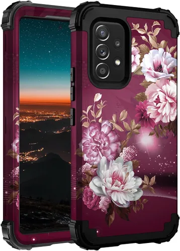 Vista 28 de Hocase Funda para Galaxy A37 5G, protección resistente a prueba de golpes, parachoques de goma de silicona suave+funda protectora híbrida