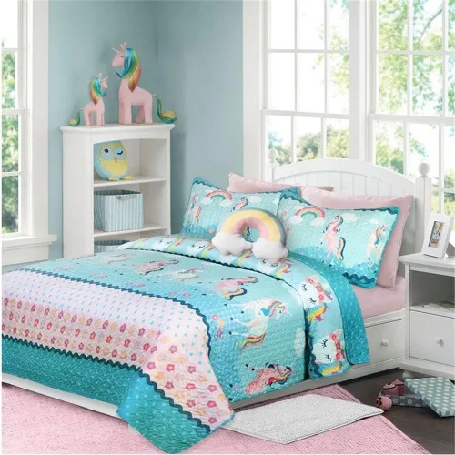 Vista 3 de Safdie & Co. Colchas para cama individual, cubrecamas de arcoíris, edredón de verano suave, colcha de microfibra ligera, colcha de estilo moderno