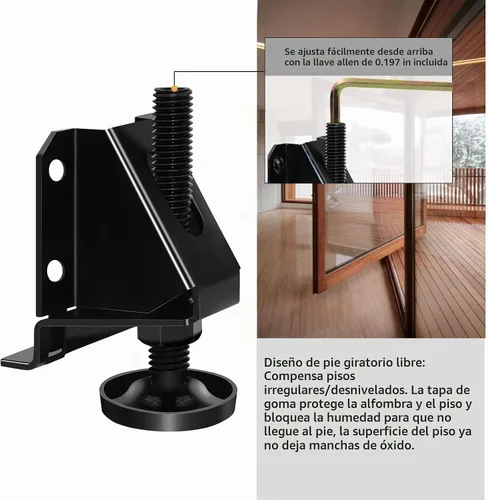 Vista 4 de LOSCHEN 16 pies de nivelación ajustables resistentes para muebles, tuercas hexagonales con bloqueo de patas de muebles, para mesa, armarios, banco