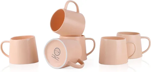 Vista 2 de Stone lain Delilah Mug - Juego de platos de 6 piezas, porcelana, naranja pastel