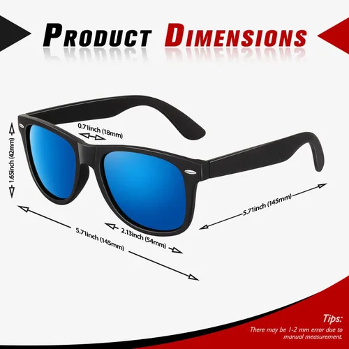 Vista 5 de Sunier Gafas de sol polarizadas para hombre, estilo retro clásico de los años 80, marco cuadrado, para conducir, pesca, para hombres y mujeres, SR003