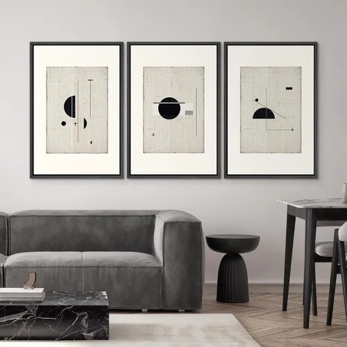 Vista 273 de SIGNWIN Lienzo enmarcado para pared, juego de arte neutro de bosque brumoso, ilustraciones en tono tierra, arte moderno, decorativo, bohemio