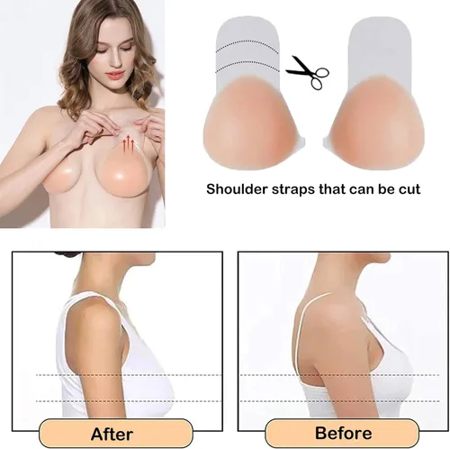 Vista 5 de Invisilift - Brasier de silicona reutilizable sin tirantes, con cinta adhesiva de doble cara