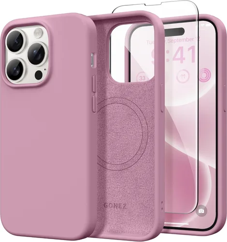Vista 178 de GONEZ Funda magnética para iPhone 14, compatible con Magsafe, con protector de pantalla + protector de cámara, forro de microfibra antiarañazos