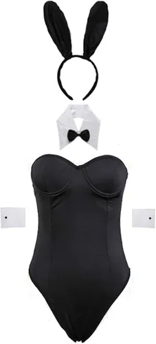 Vista 2 de Conjunto de lencería sexy para mujer, diseño de conejito y gatito